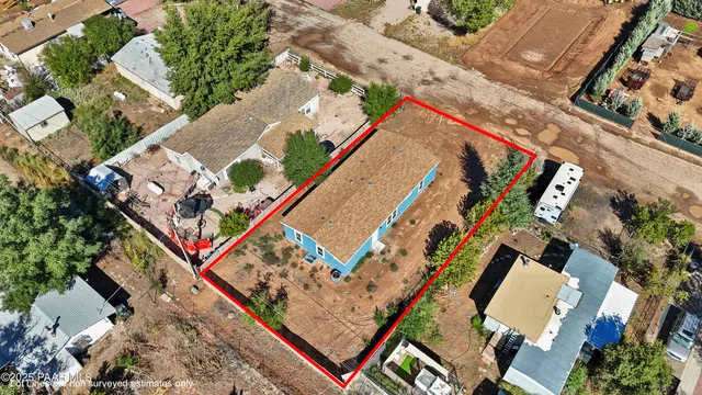 an aerial view of a house