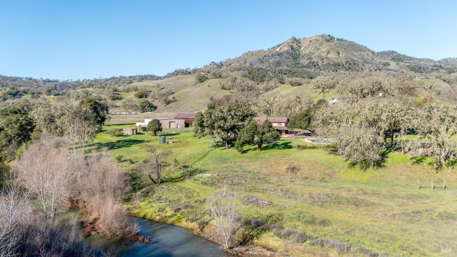 4595-4601 Feliz Creek Road Hopland, CA 95449 - Photo 72 of 74 Ariel shot of creek and property