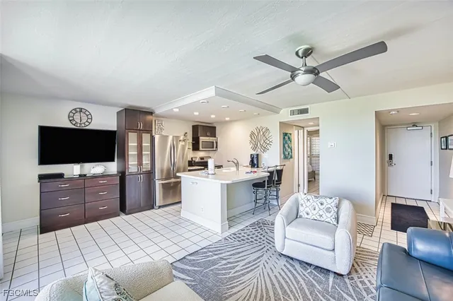 a living room with furniture