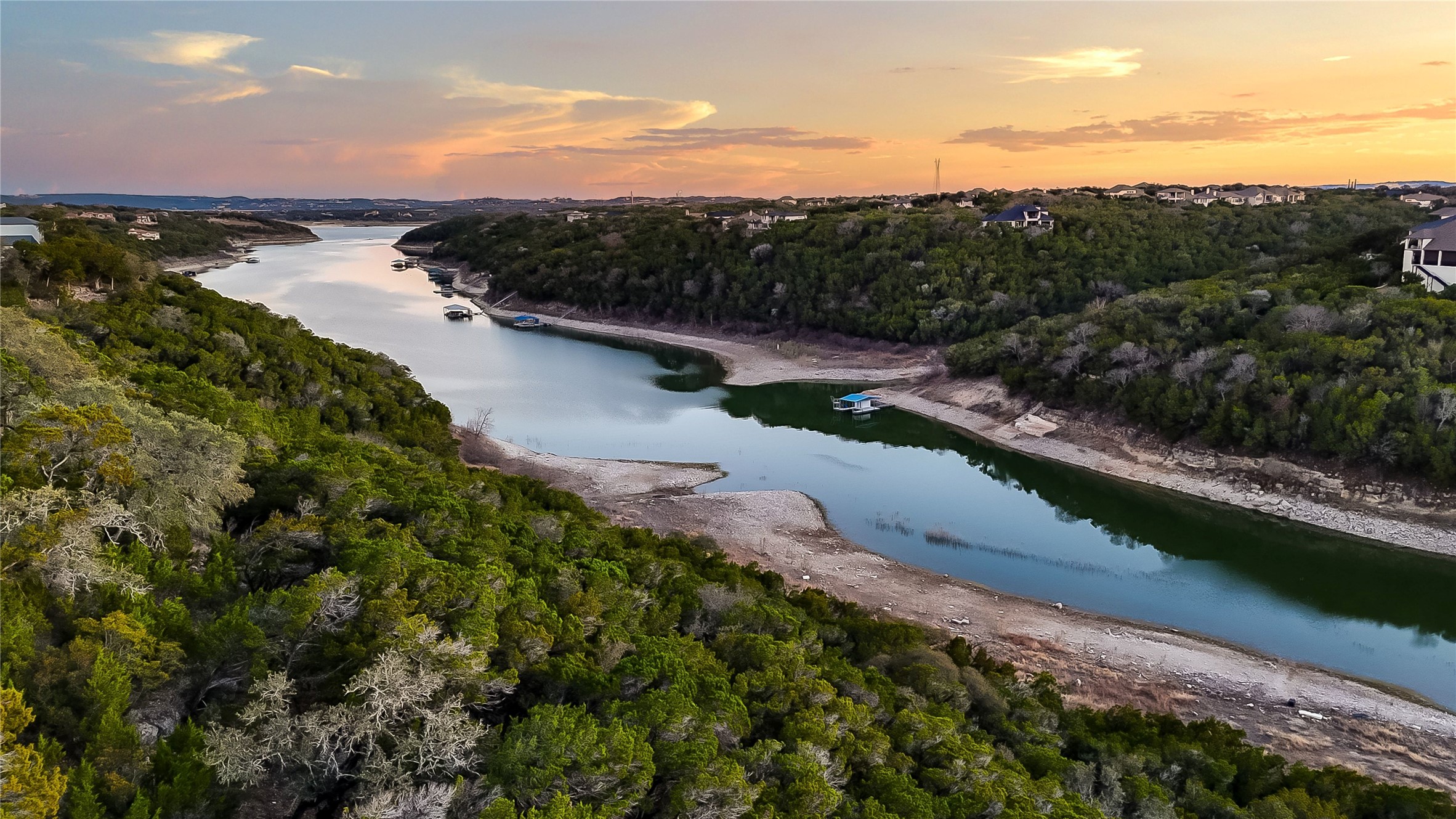 Views of the lot with sunset views.