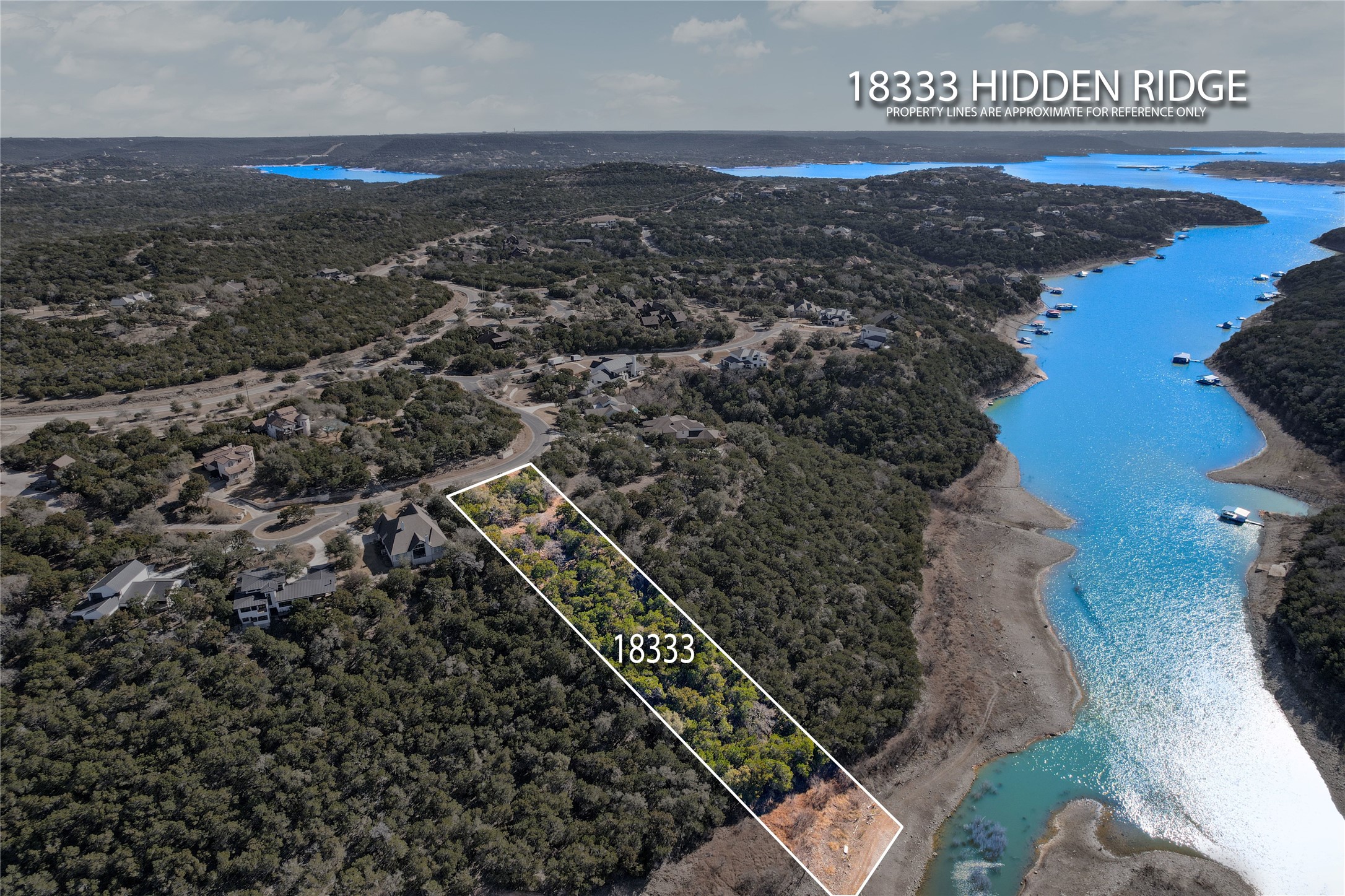 18333 Hidden Ridge Place Lago Vista, TX 78645 - Photo 5 of 40 Rough outline showing proximity to water at current lake levels.