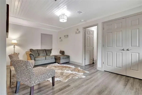 a living room with furniture