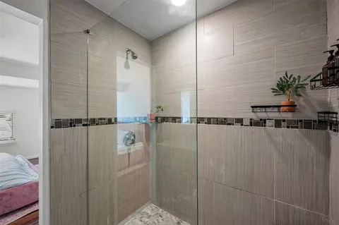 a bathroom with a shower