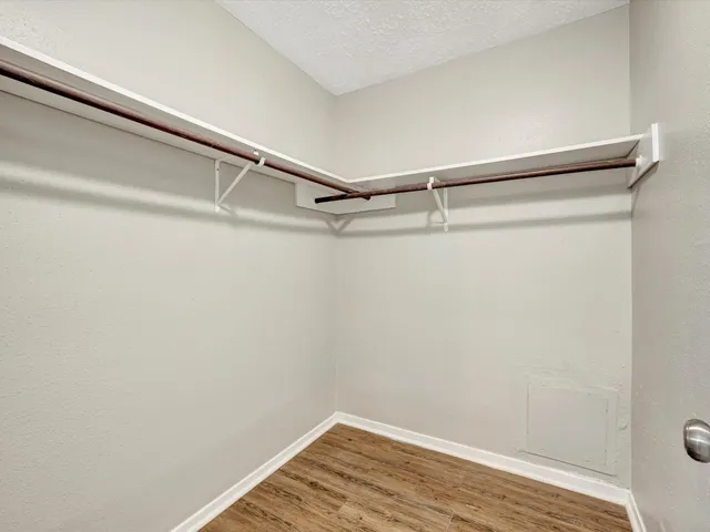 a view of small space with racks on the wall