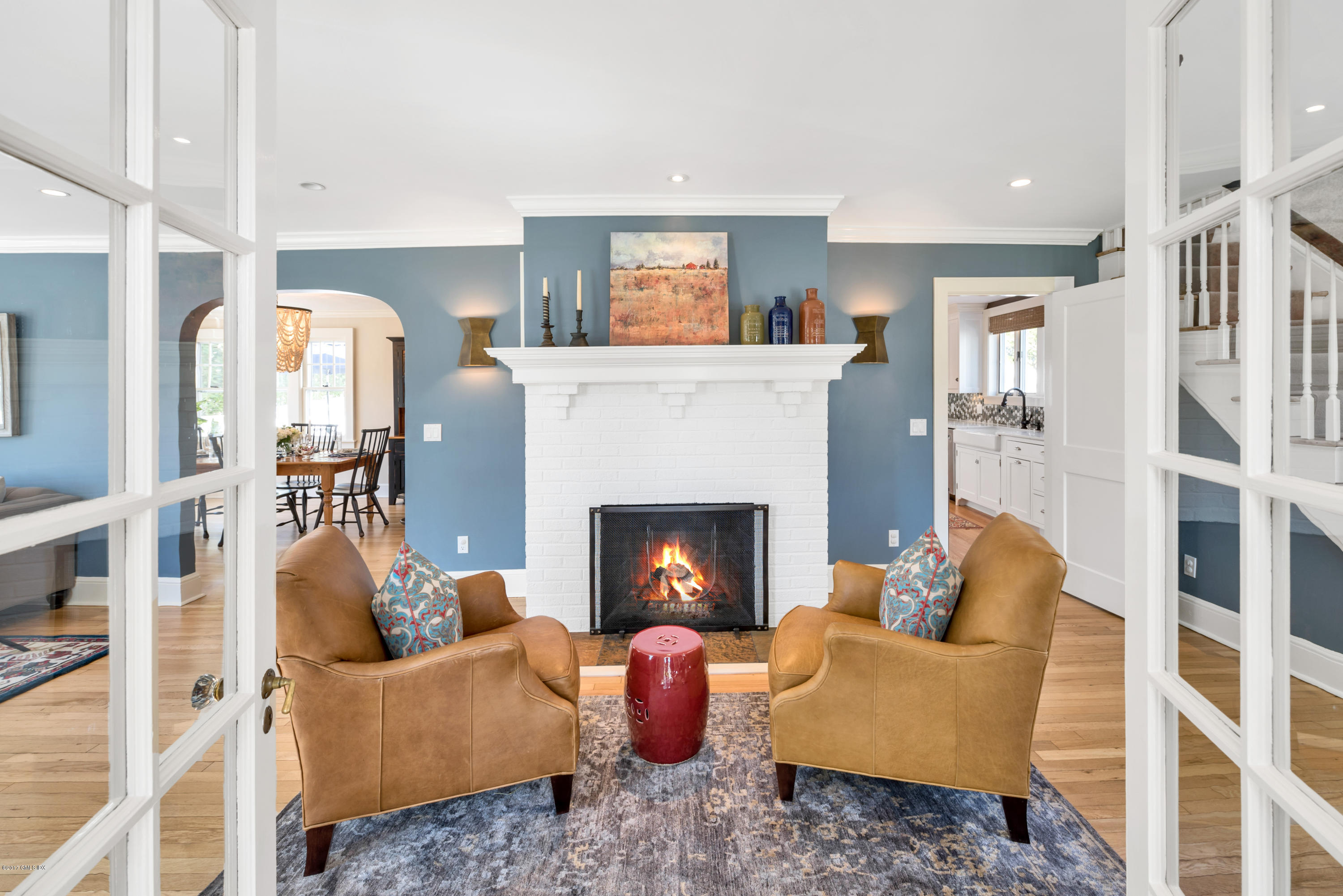 76 Valleywood Road Cos Cob, CT 06830 - Photo 4 of 24 a living room with furniture and a fireplace