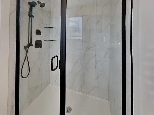 a bathroom with a shower
