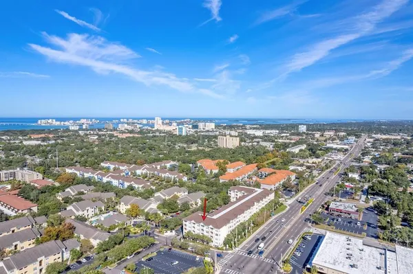 an aerial view of a city