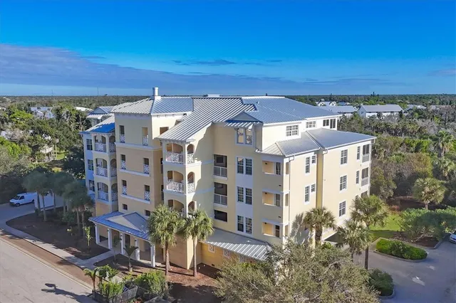 a aerial view of a multi story building