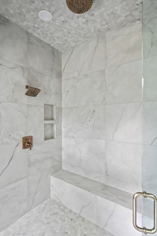 a bathroom with a shower