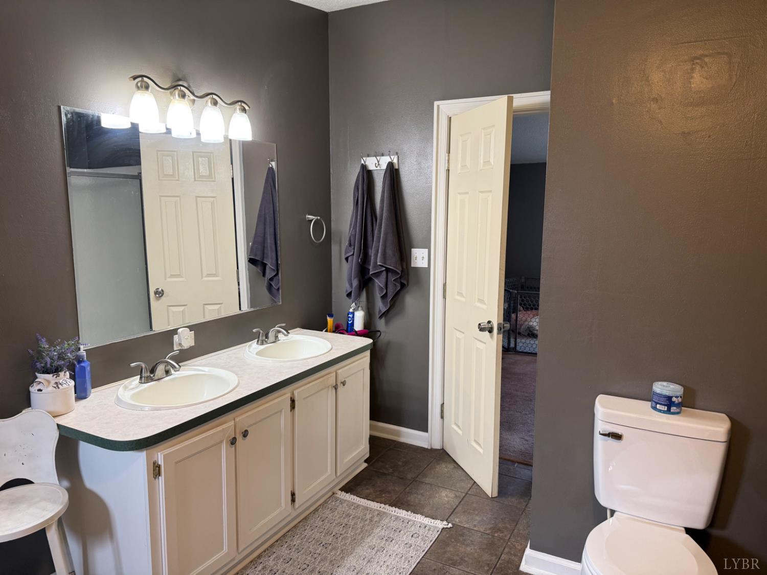 304 Plain Ridge Drive Evington, VA 24550 - Photo 8 of 16 a bathroom with a sink and mirror with toilet