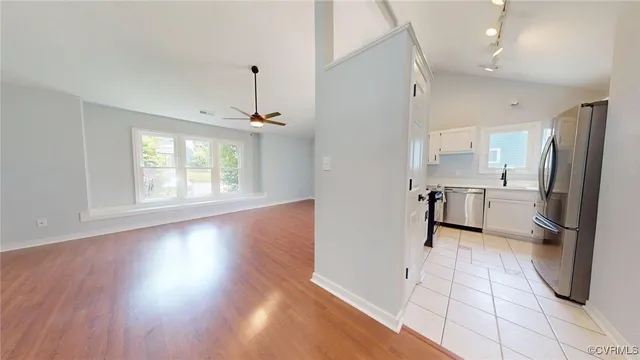 a view of a livingroom with a flat screen tv
