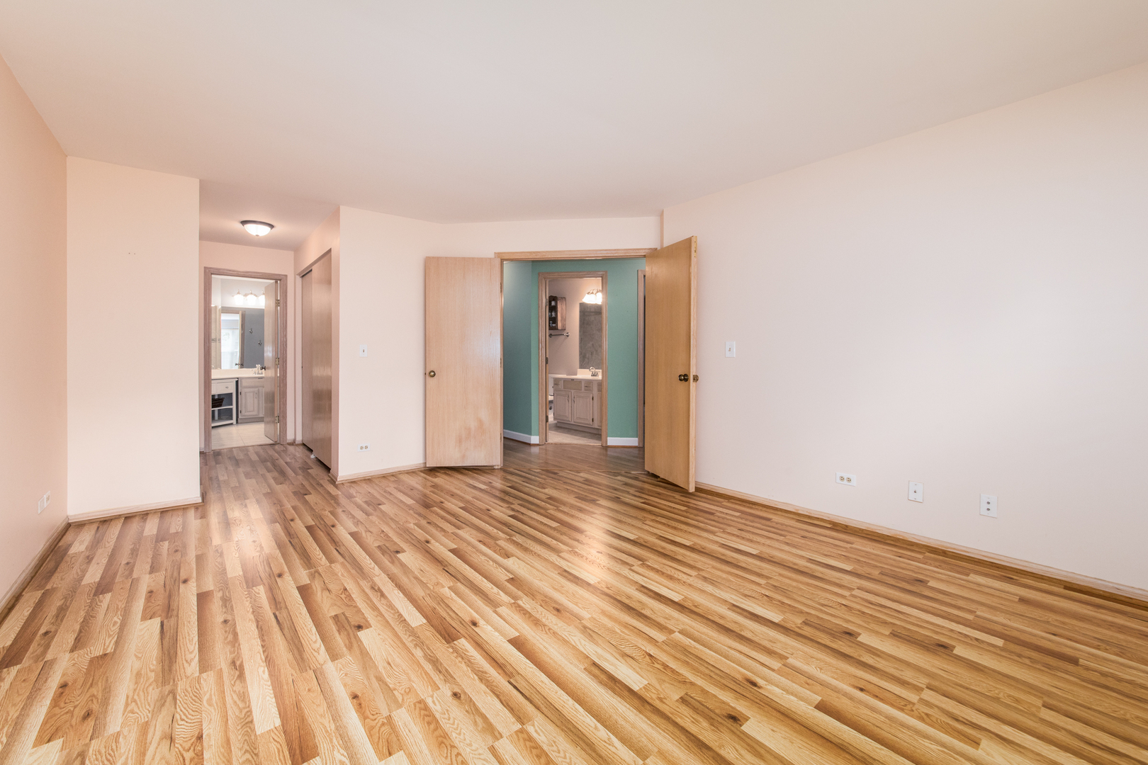 910 Persimmon Lane, Unit B Mount Prospect, IL 60056 - Photo 11 of 31 a view of a room with wooden floor and a bathroom