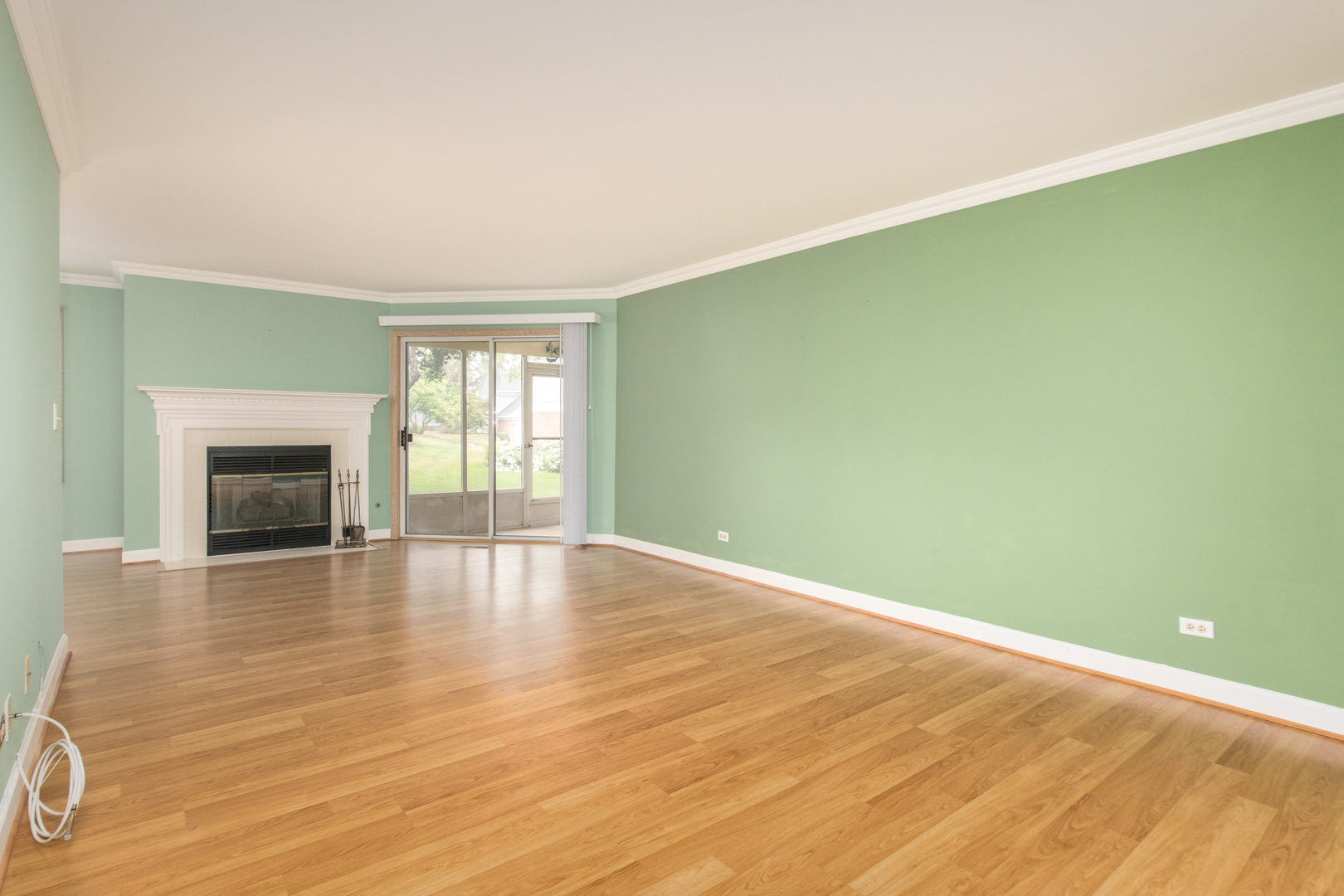 910 Persimmon Lane, Unit B Mount Prospect, IL 60056 - Photo 5 of 31 a view of empty room with wooden floor and fireplace
