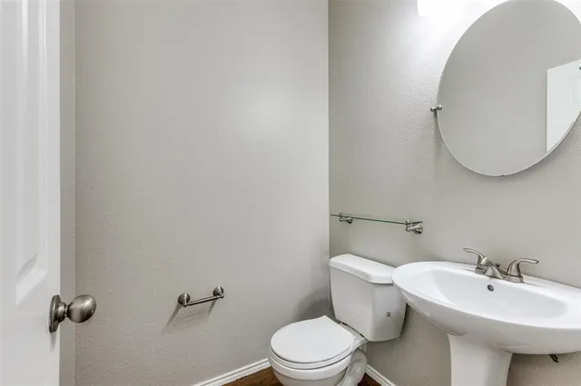 a view of a room with windows