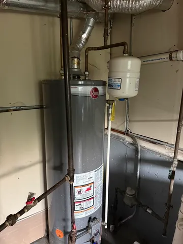 a close view of water heater room