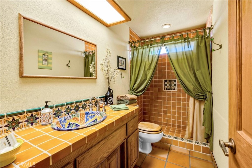10341 Pinon Avenue Morongo Valley, CA 92256 - Photo 27 of 68 a bathroom with a sink mirror vanity and toilet