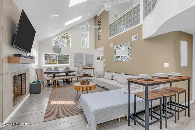 a kitchen with cabinets and window