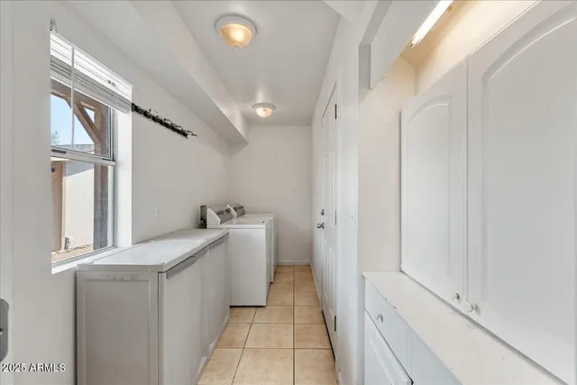 a room with a washer and dryer