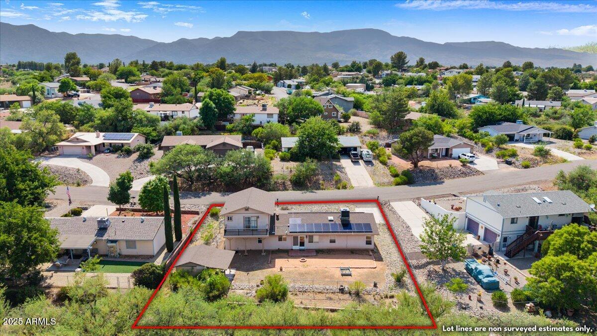 2527 Rio Verde Drive Cottonwood, AZ 86326 - Photo 42 of 43 an aerial view of a house with mountain view