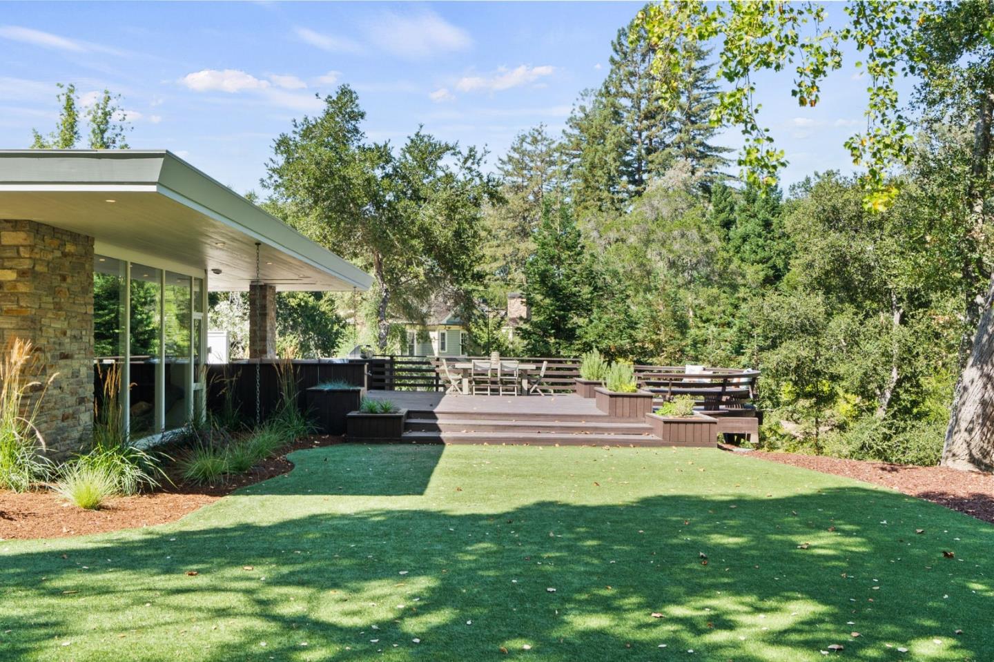 161 Eleanor Drive Woodside, CA 94062 - Photo 45 of 57 a view of a house with backyard and sitting area