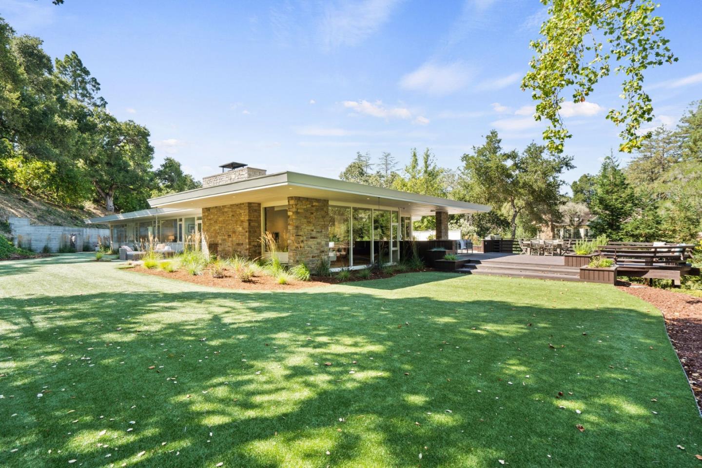 161 Eleanor Drive Woodside, CA 94062 - Photo 48 of 57 a view of a house with a big yard and sitting area