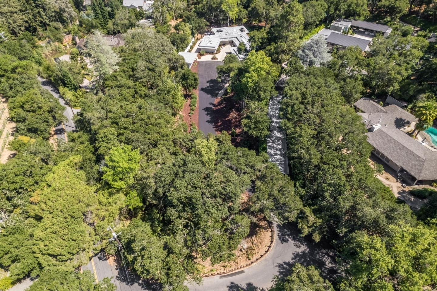 161 Eleanor Drive Woodside, CA 94062 - Photo 51 of 57 an aerial view of residential house with outdoor space and trees all around