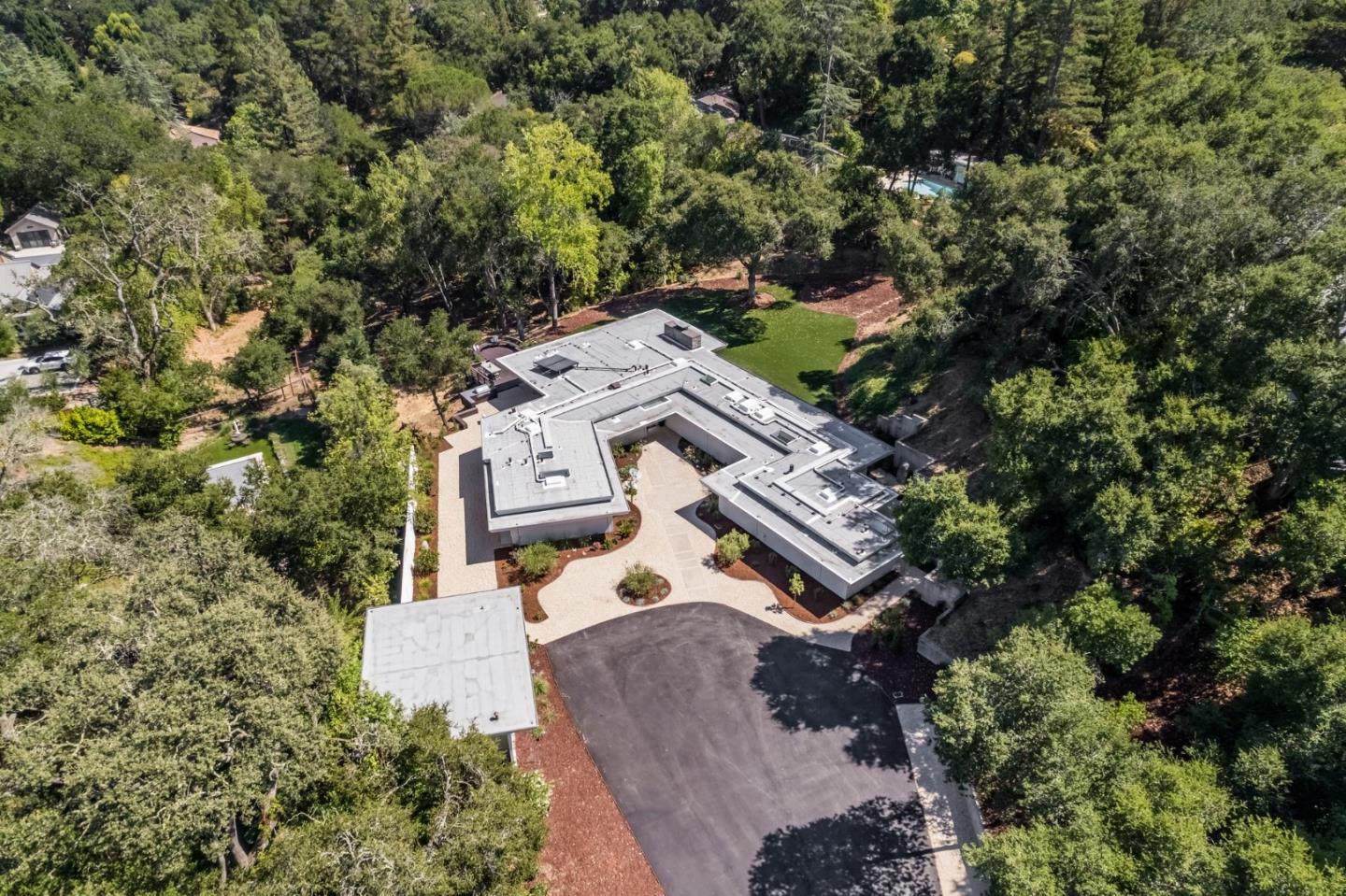 161 Eleanor Drive Woodside, CA 94062 - Photo 53 of 57 an aerial view of a house with a yard