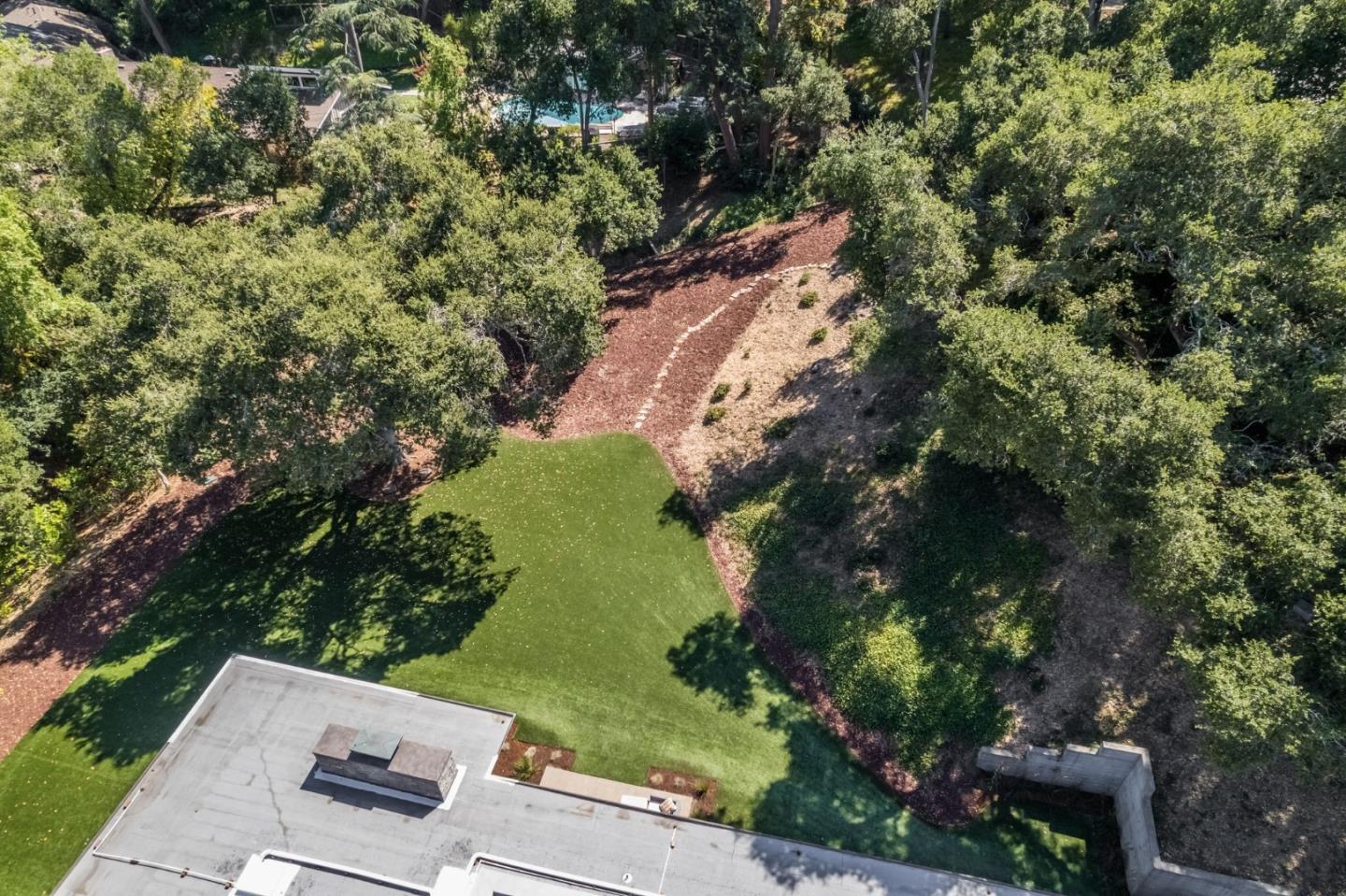 161 Eleanor Drive Woodside, CA 94062 - Photo 56 of 57 an aerial view of a house with a yard