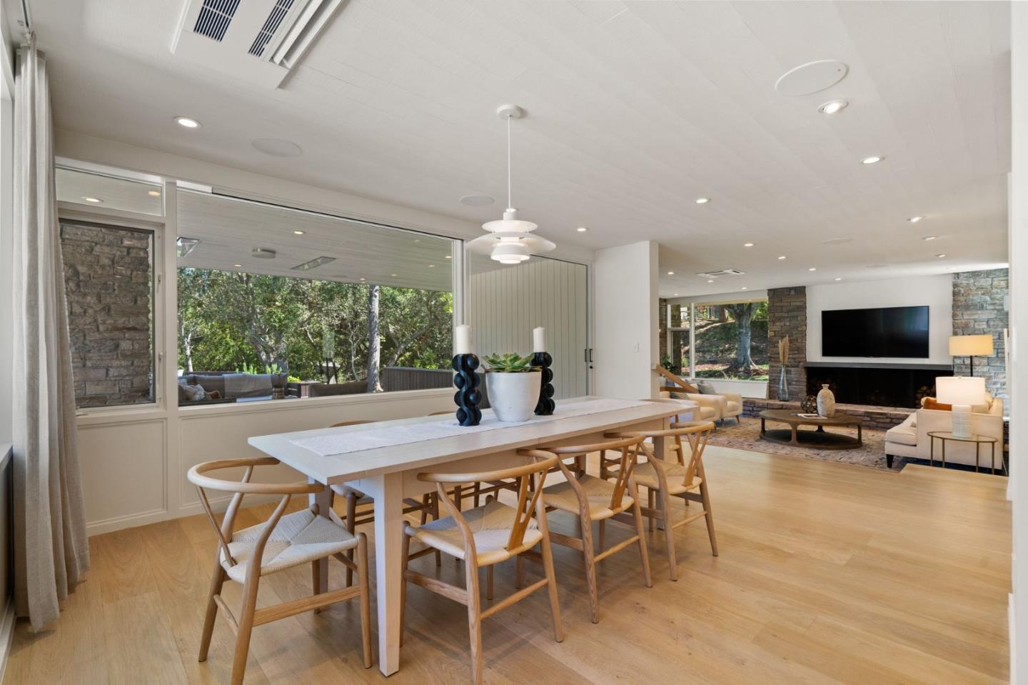 161 Eleanor Drive Woodside, CA 94062 - Photo 7 of 57 a view of a dining room with furniture window and wooden floor