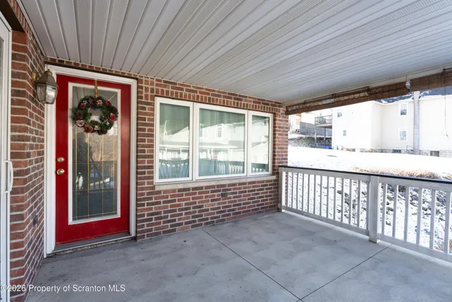 a view of an outdoor space with a window