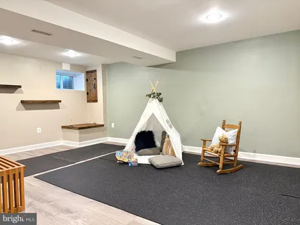 a view of an interior space with garden