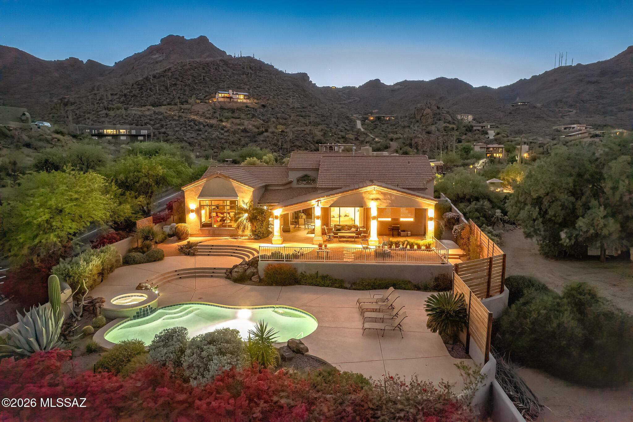 6262 West Trails End Road Tucson, AZ 85745 - Photo 1 of 51 Backyard at Twilight