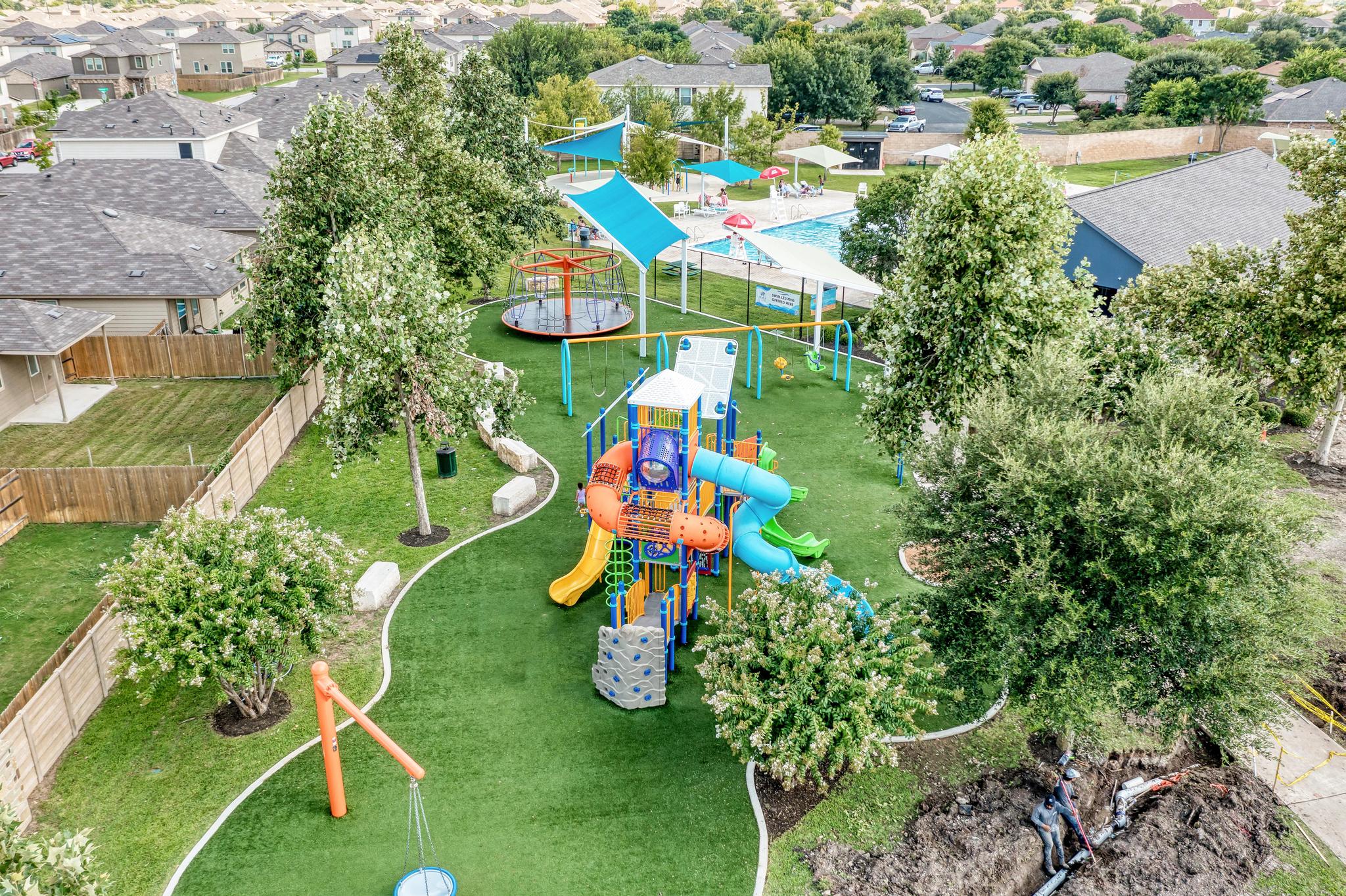 129 Vulcan Drive Jarrell, TX 76537 - Photo 35 of 35 an aerial view of a play ground and swimming pool