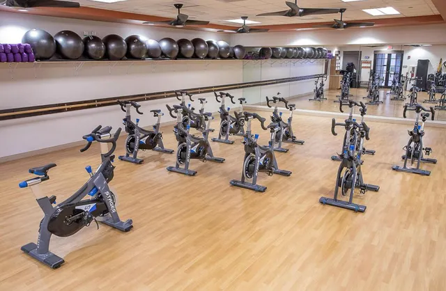 a view of a big yard with swimming pool and green space