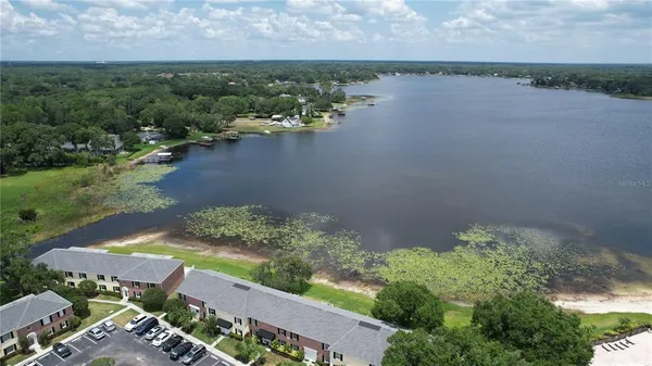 an aerial view of a house