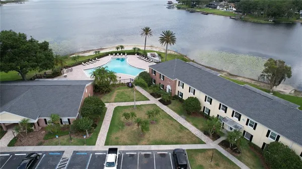 a view of lake with outdoor space