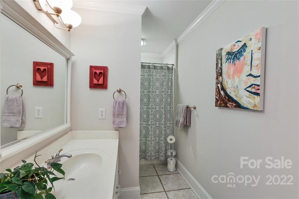 1023 Sedgefield Road Charlotte, NC 28209 - Photo 30 of 40 a bathroom with a sink mirror and a shower
