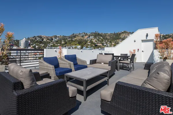 a view of outdoor space with seating