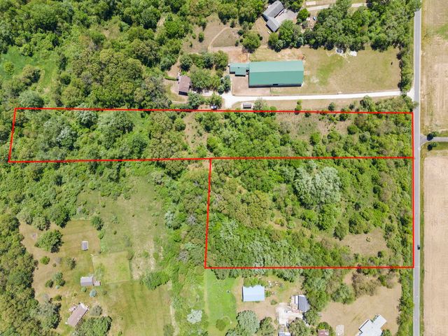 a view of a lake with a park