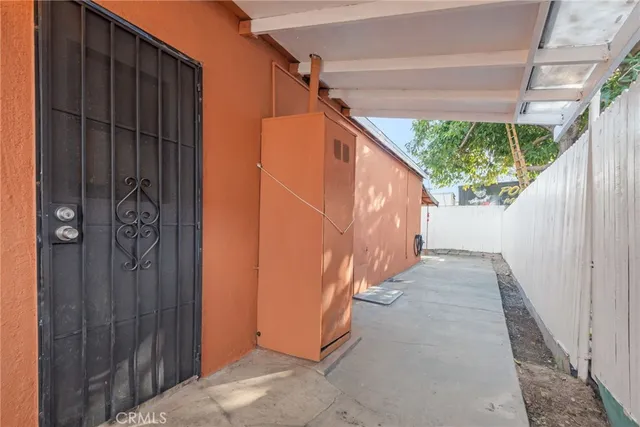 a area with a trees in the background