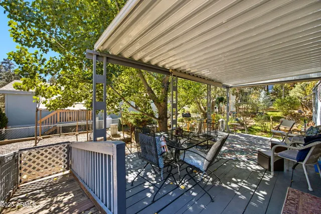 a front view of a house with a gallery