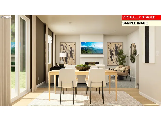 a upper view of a dining room with furniture