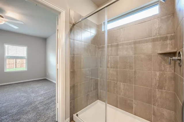 a bathroom with a shower