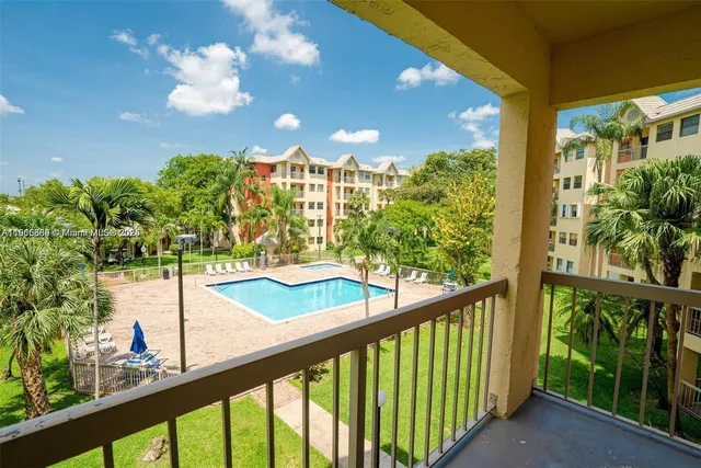 a view of a city from a balcony