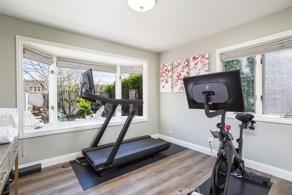 2789 Waxwing Circle Costa Mesa, CA 92626 - Photo 32 of 47 a living room with furniture a window and gym equipment
