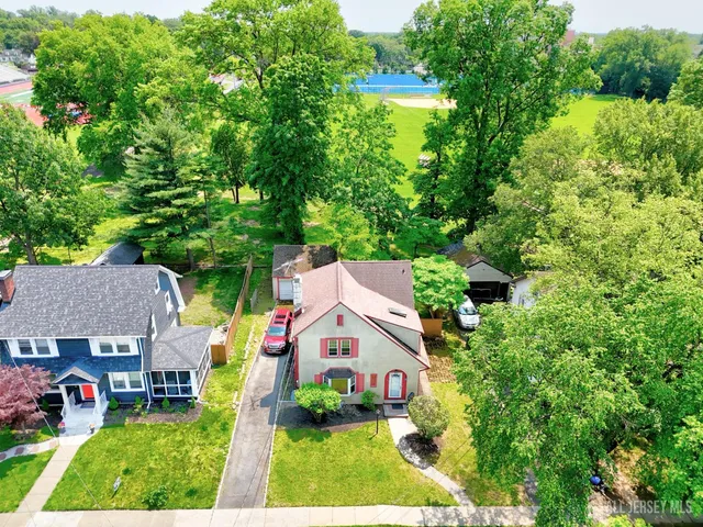 an aerial view of a house