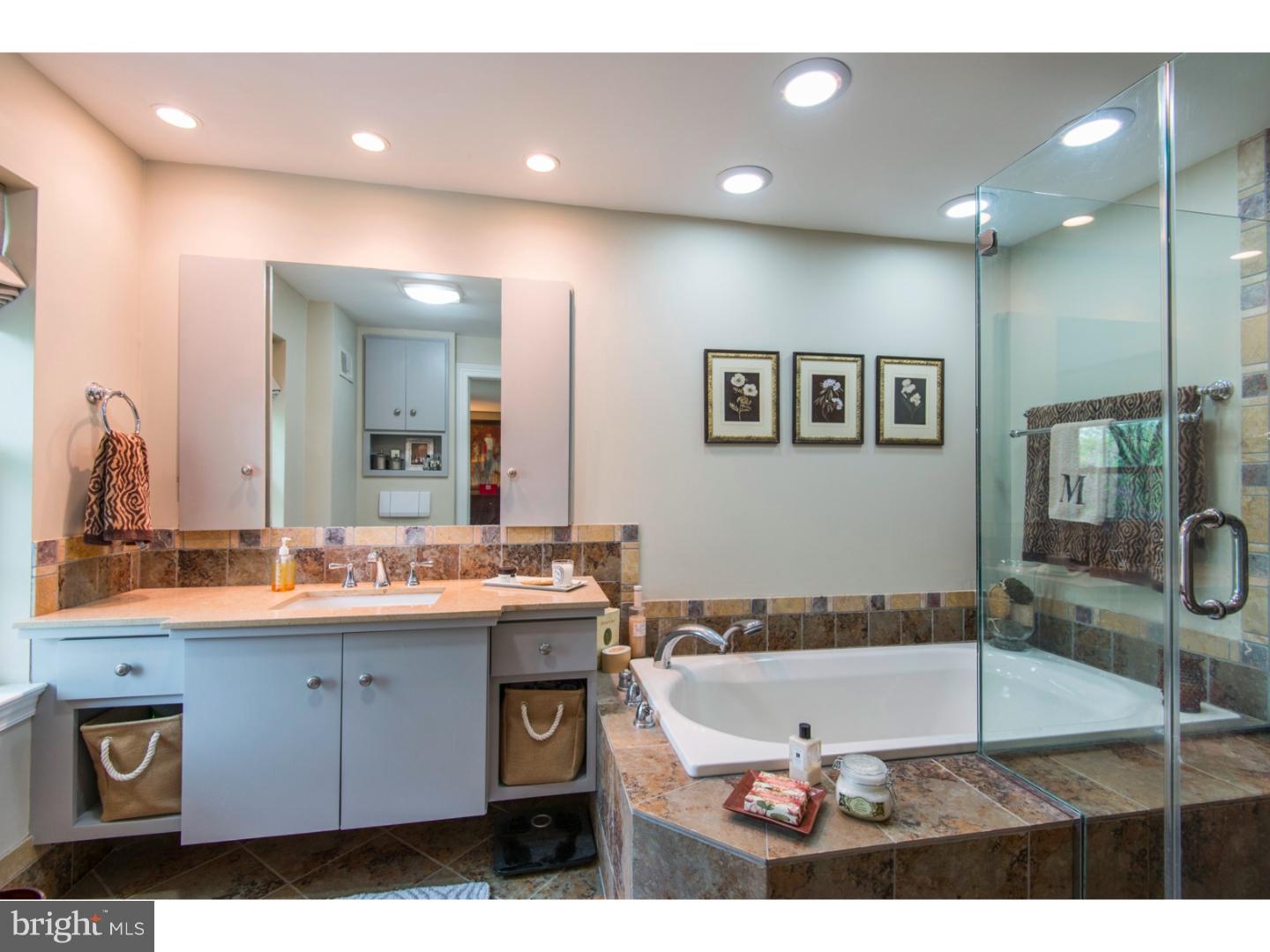 16 Wistar Road Villanova, PA 19085 - Photo 15 of 25 a bathroom with a sink a large mirror and a bathtub