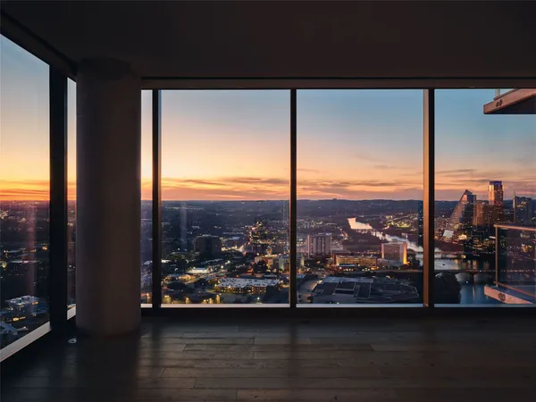 a view of city from a balcony