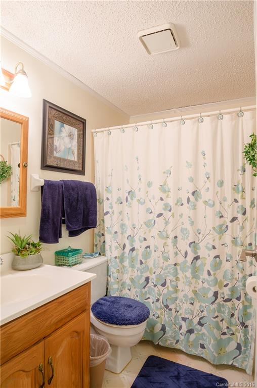 4823 Smokehollow Road Charlotte, NC 28227 - Photo 15 of 19 a bathroom with a sink a toilet and a shower curtain