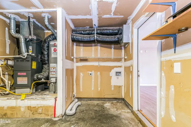 a view of storage and utility room